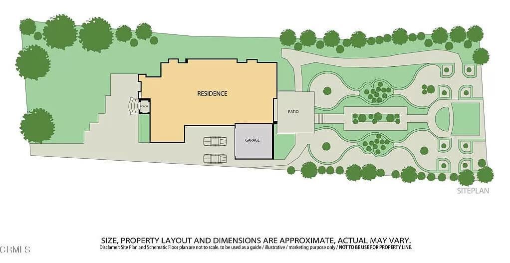 Explore the Expansive Gardens in This Site Plan