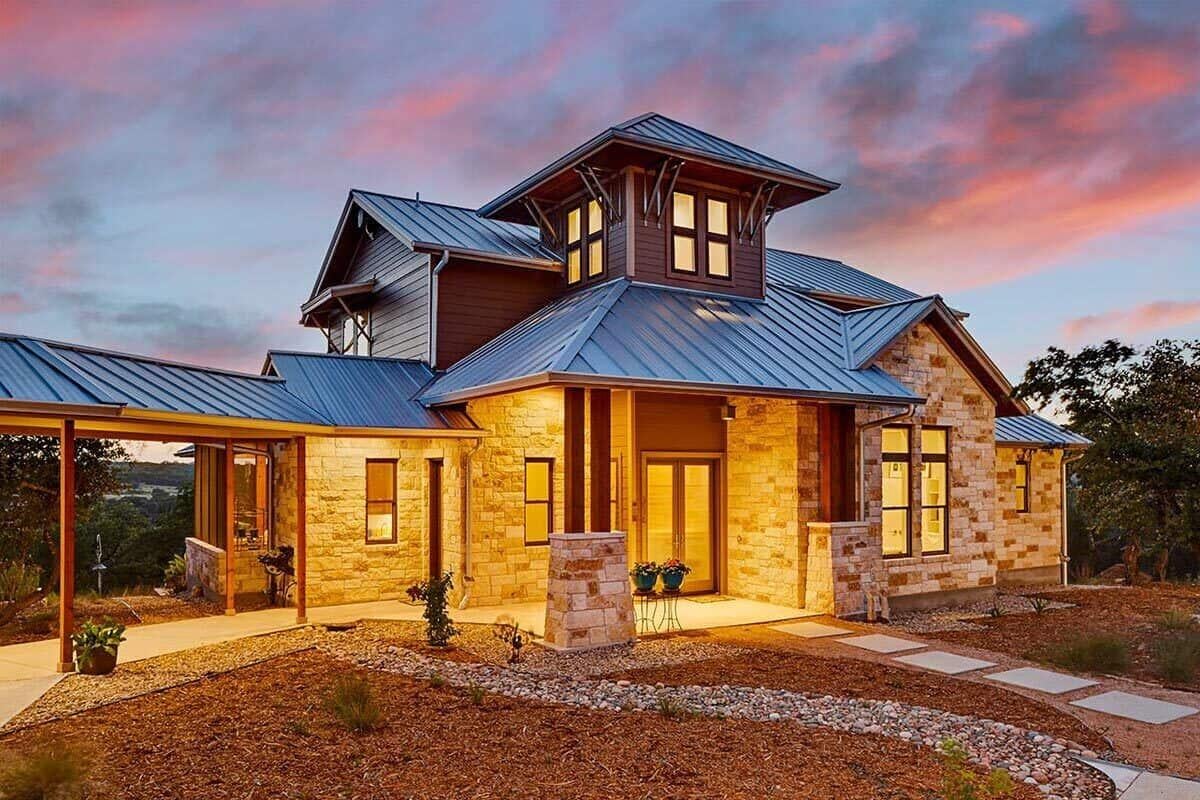 Rustic Elegance with a Striking Metal Roof