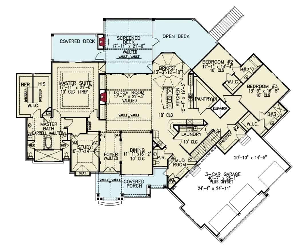Explore the Spacious Lodge Room and Master Suite Layout