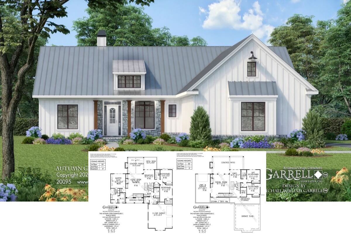 3-Bedroom Autumn Glen Farmhouse C with Wet Bar and Walkout Basement (Floor Plan)