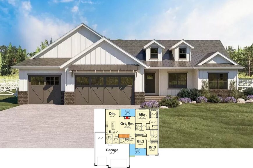 Single-Story 4-Bedroom Cape Cod Style Home with Three-Bay Garage (Floor ...