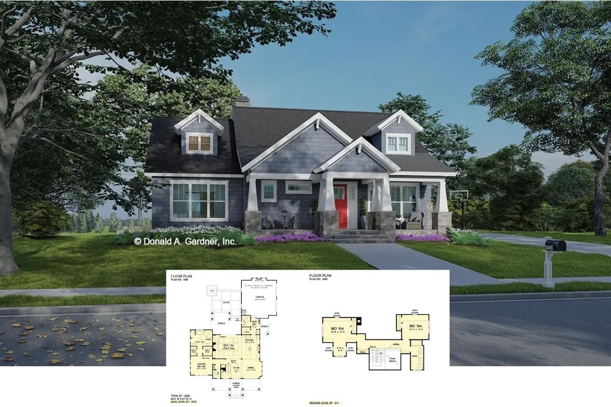 The Rosecliff 3-Bedroom Rustic Bungalow for a Corner Lot with Balcony (Floor Plan)
