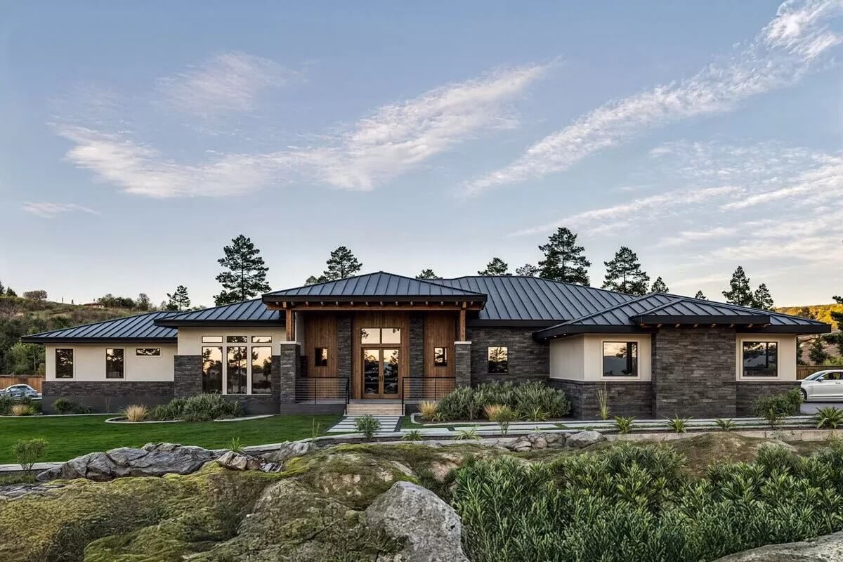 4-Bedroom Modern Prairie Home with 4-Car Garage and Covered Patio (Floor Plan)