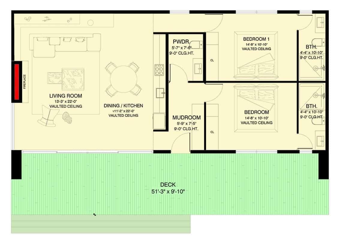 Explore This Open-Concept Layout with Vaulted Ceilings