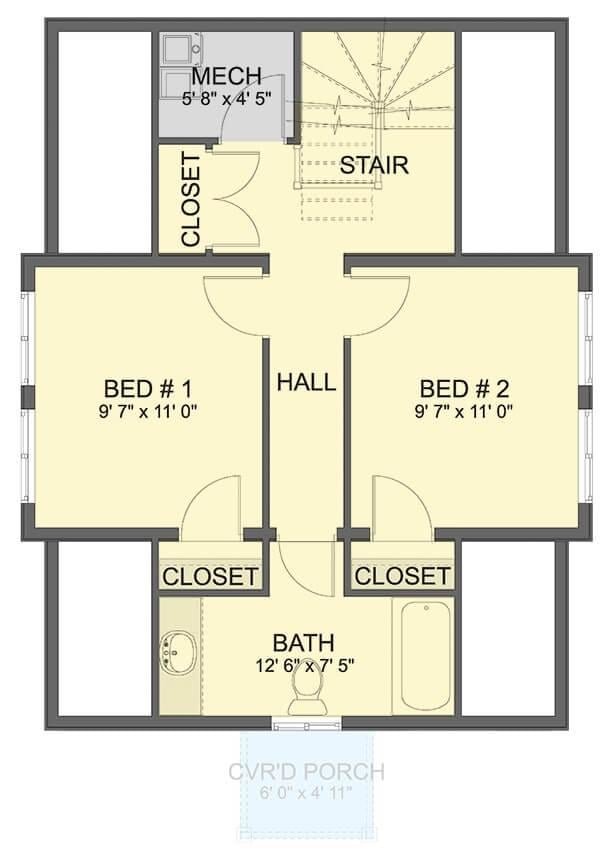 Compact Upper Floor with Efficient Layout