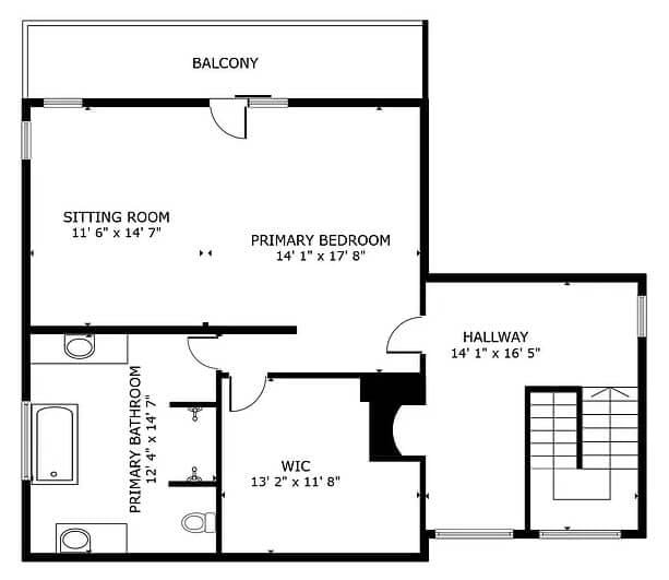 Explore This Primary Suite with a Private Balcony and Sitting Room