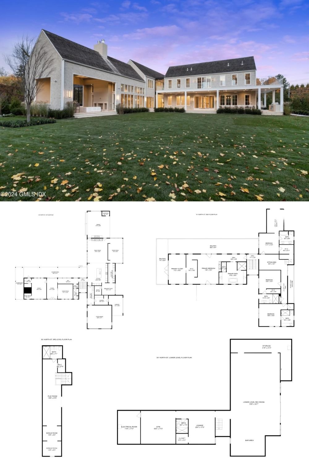 4-Bedroom Grand Home with Sunroom Dining and Recreation Space (8,600 Sq. Ft. Floor Plan)
