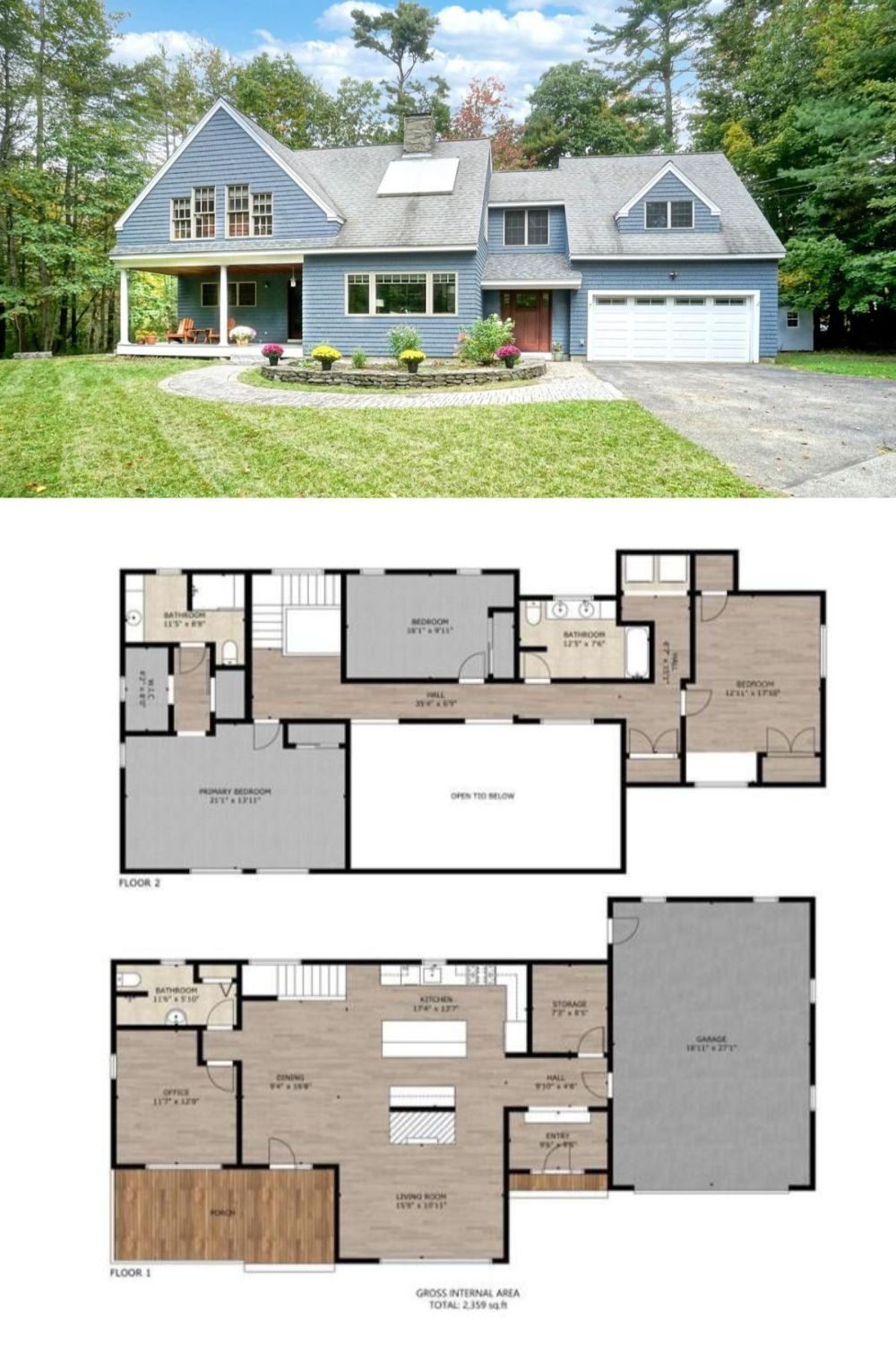 4-Bedroom Home with Home Office and 2-Car Garage (2,359 Sq. Ft. Floor Plan)
