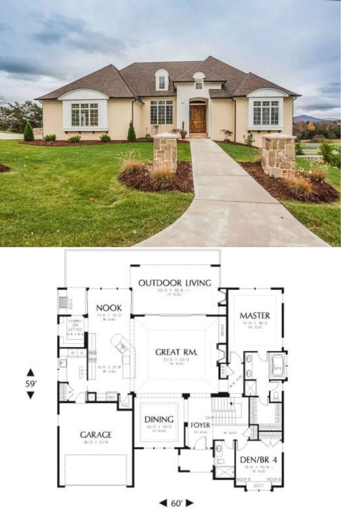 European-Style 4-Bedroom Montague Home with Wet Bar and Open-Concept ...