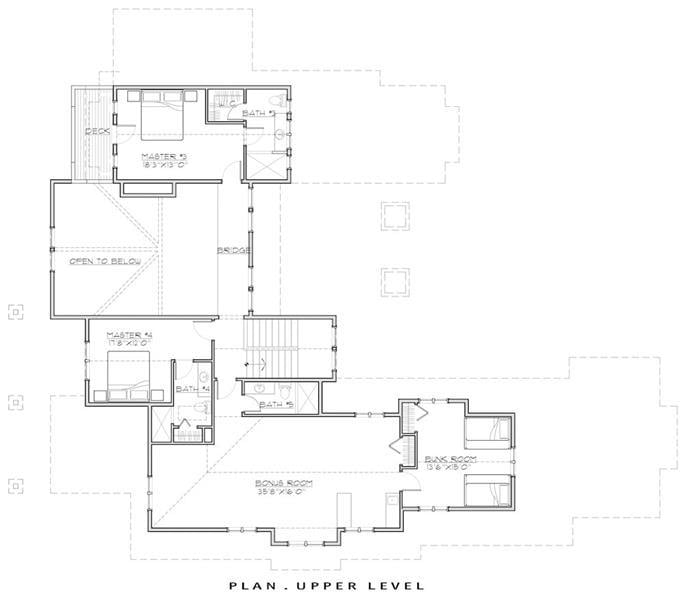 Upper Level Floor Plan with Spacious Bonus Room