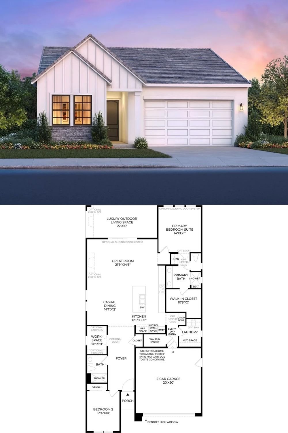 2-Bedroom Single Family Home with Outdoor Living Space Double Garage