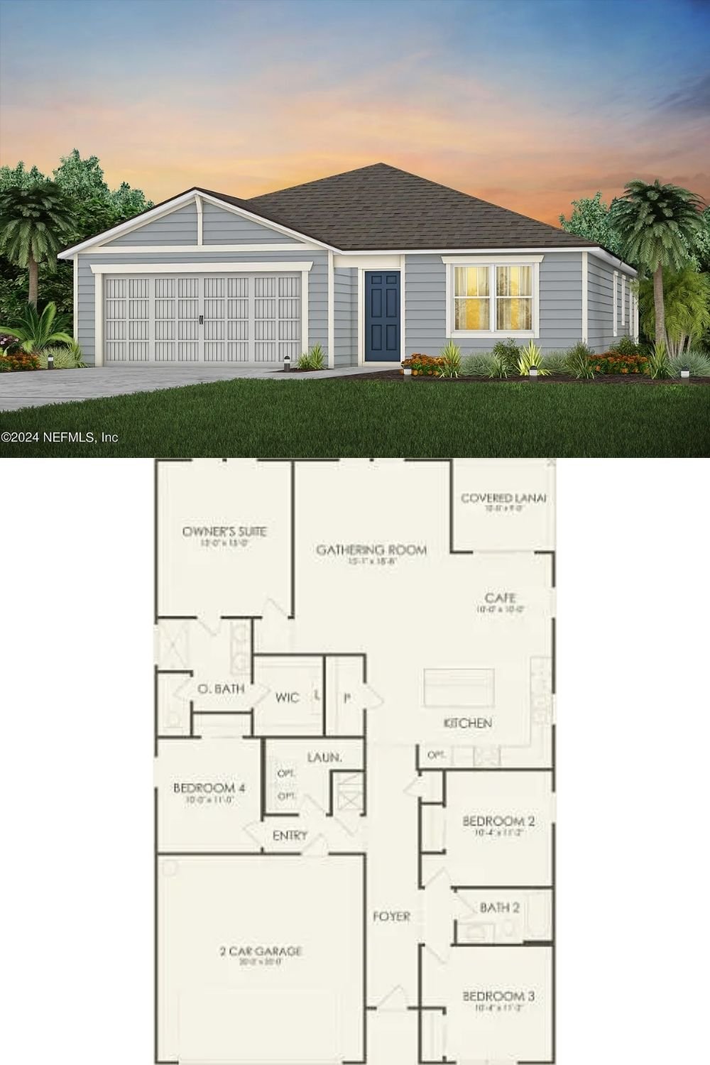 4-Bedroom Single Family Home with Covered Lanai and Double Garage