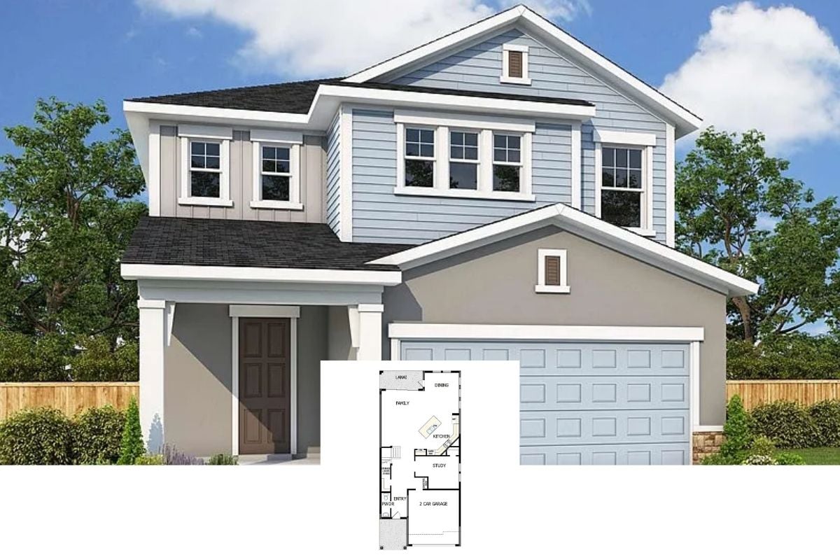 4-Bedroom Single Family Home with Lanai and Double Garage (2,972 Sq. Ft. Floor Plan)
