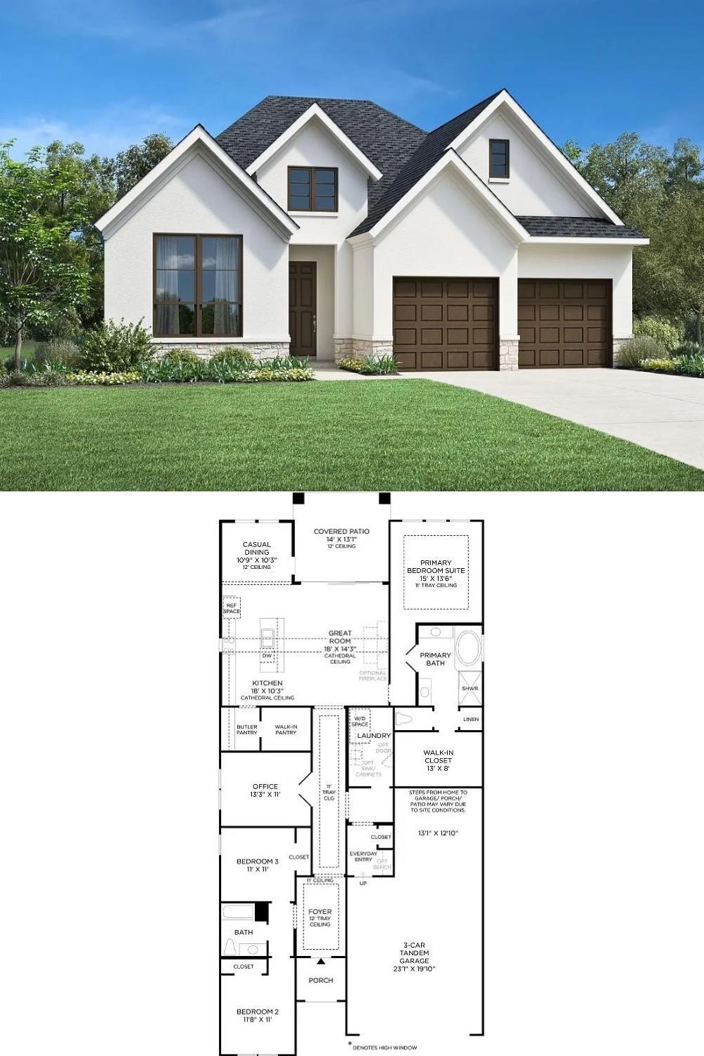 3-Bedroom Single Family Home with Covered Patio and Three-Car Garage