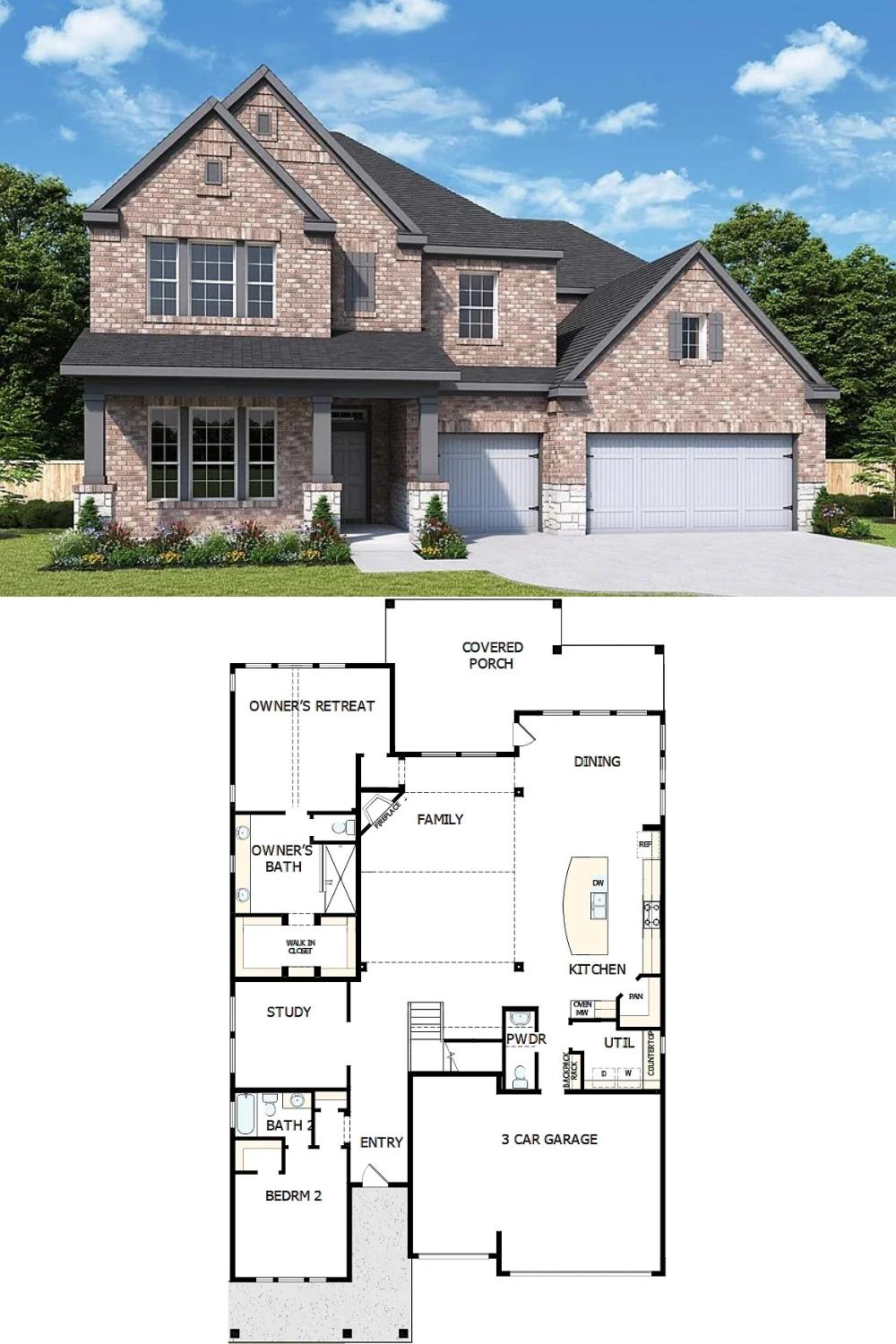 5-Bedroom Single Family Home with Covered Patio and Three-Car Garage