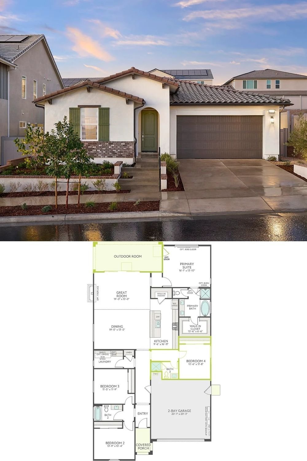 4-Bedroom Single Family Home with Covered Porch and Double Garage