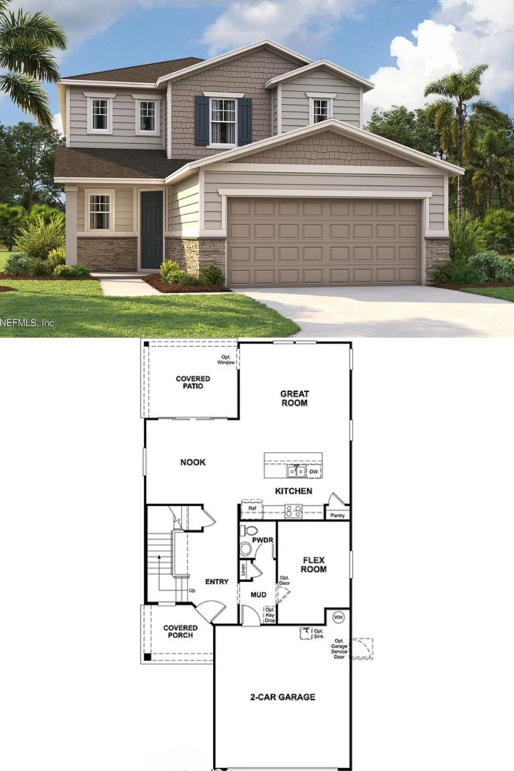 4-Bedroom Single Family Home with Covered Patio and Double Garage