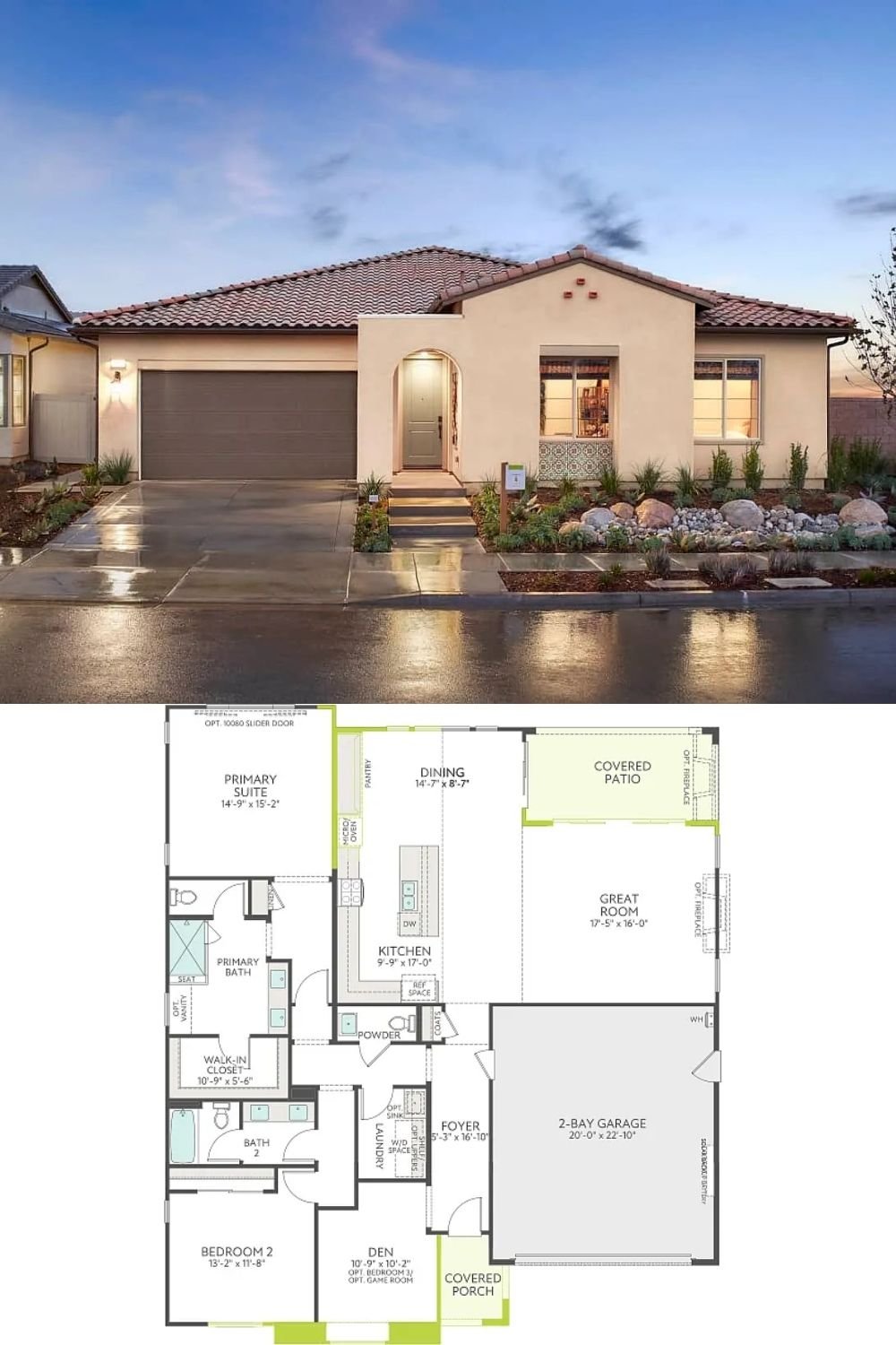 2-Bedroom Single Family Home with Covered Porch and Patio