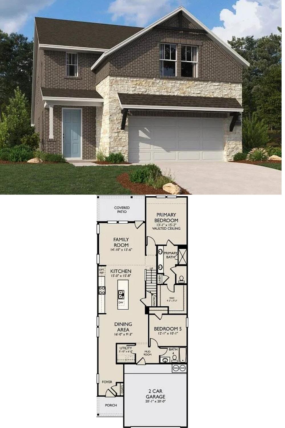 5-Bedroom Single Family Home with Covered Patio and Double Garage