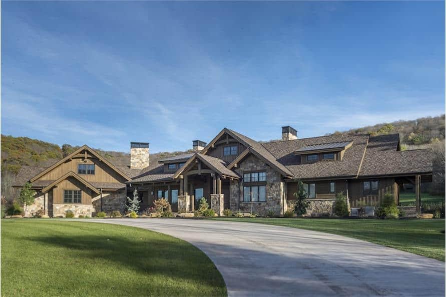 Majestic Mountain Lodge with Stone Facade