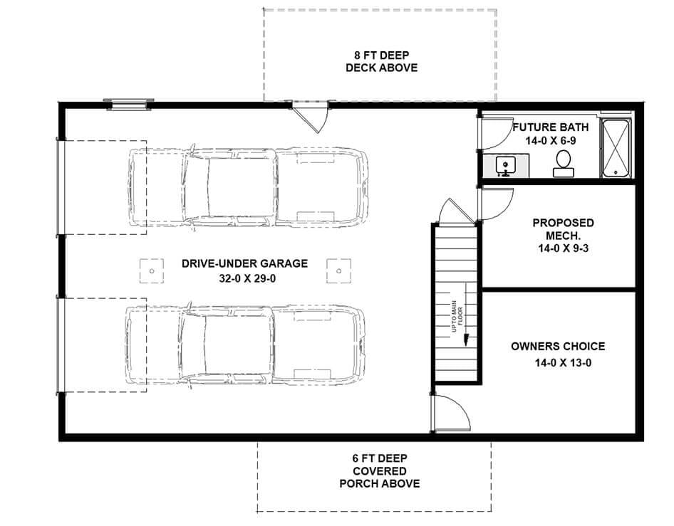 Practical Basement Layout with Drive-Under Garage