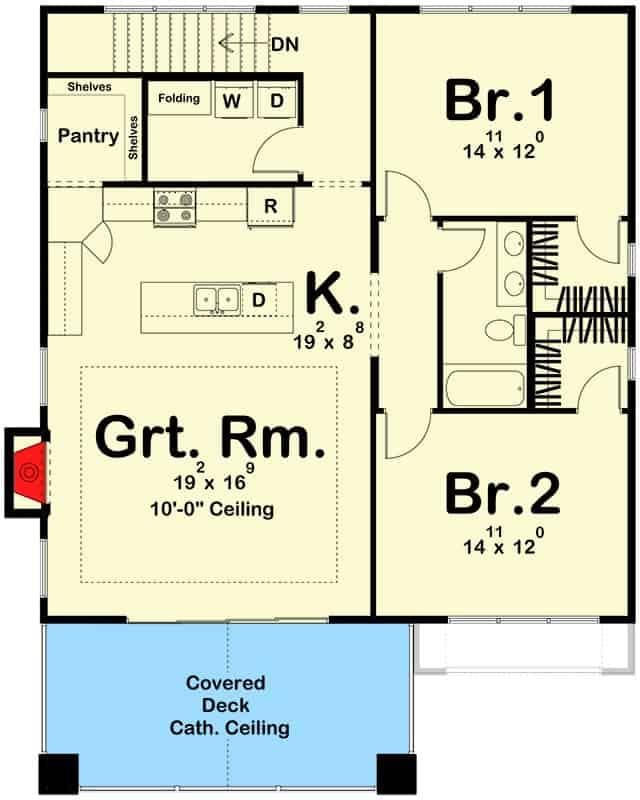 Explore the Efficient Layout of This Two-Bedroom Home