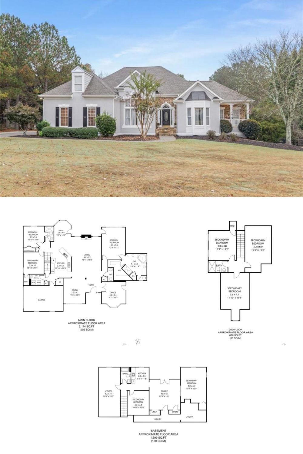 5-Bedroom Home with Basement Den and Outdoor Dining Area (3,365 Sq. Ft. Floor Plan)