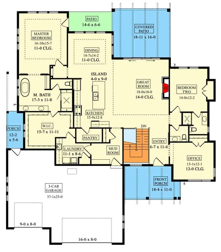 Explore the Spacious Open-Concept Living Area with Island Kitchen