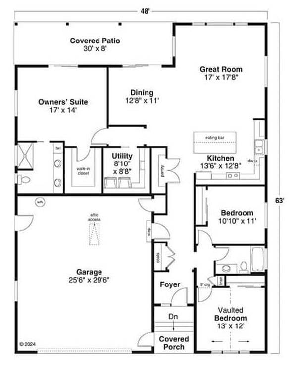 Explore This Thoughtful Single-Level Layout with a Vaulted Bedroom