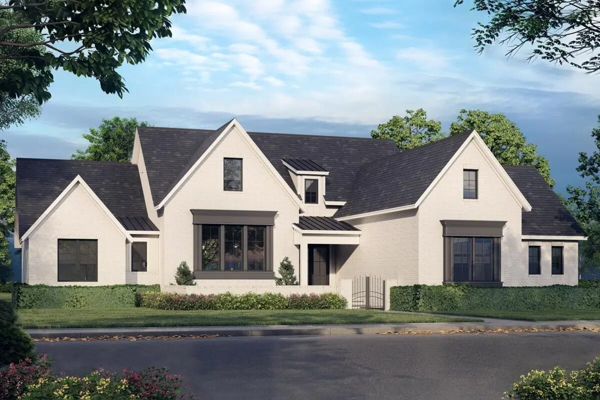 3-Bedroom Transitional Home with Courtyard and Open Living Space (Floor Plan)
