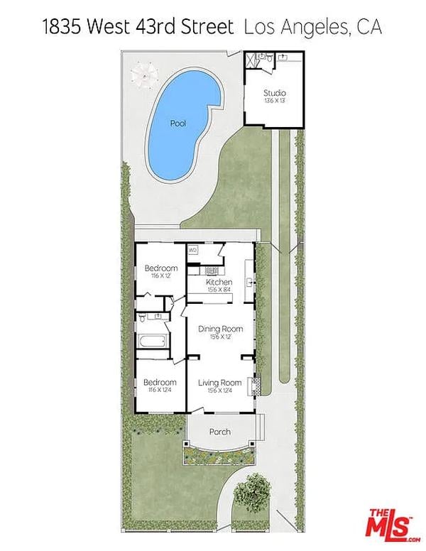 Explore This Backyard Oasis with Pool and Studio