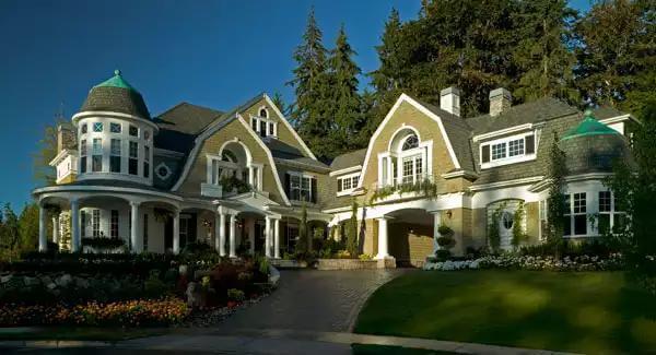 Grand Estate with Turret and Classic Arched Windows