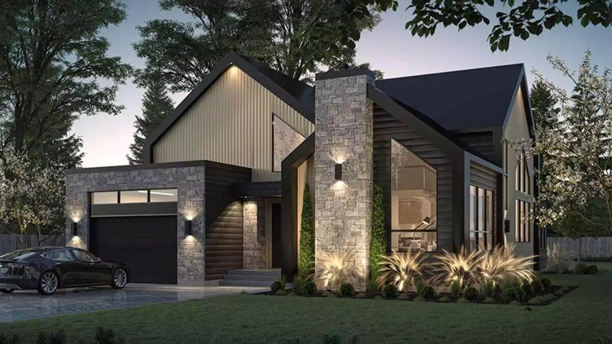 Explore the Striking Stone Facade of This Contemporary Home