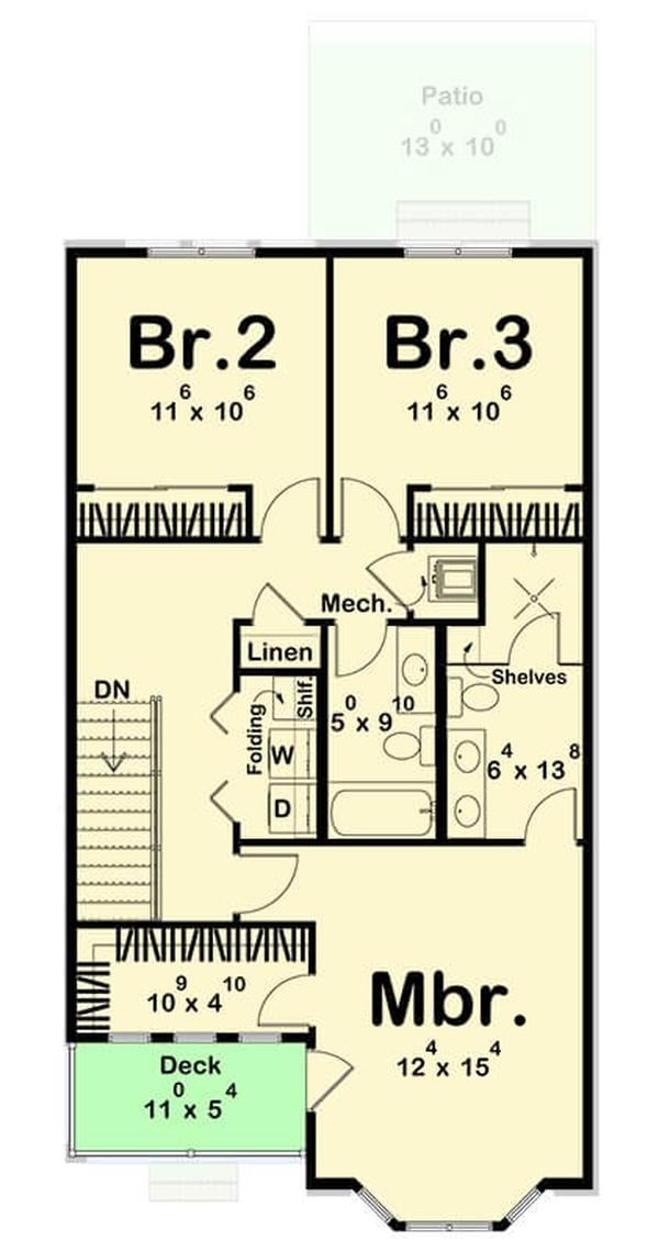 Explore the Efficient Layout of This Three-Bedroom Floor Plan