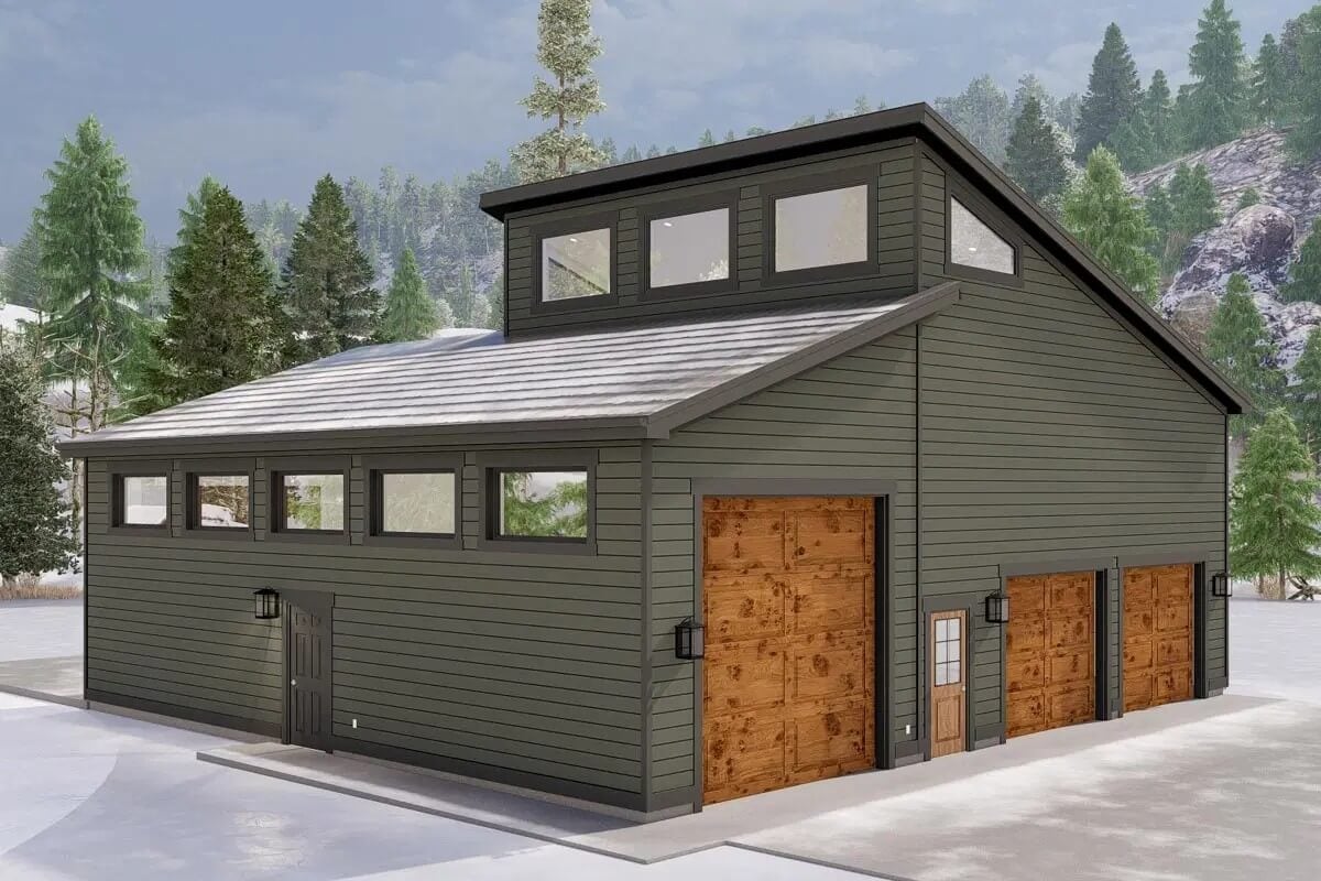 1-Bedroom Contemporary Carriage Home with RV Garage and Studio Apartment (Floor Plan)