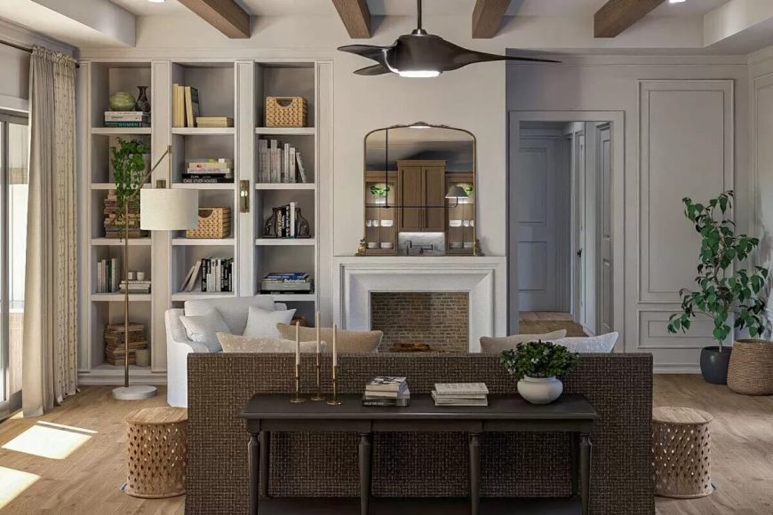 Transitional Split Spaces Transitional-Style 3-Bedroom Home with Split Garage and Covered Patio ...
