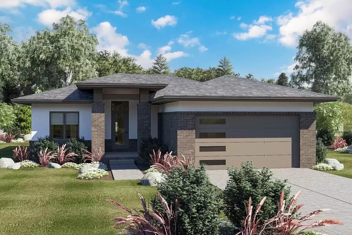 Modern-Style 3-Bedroom Home with Double Garage and Open-Concept Living (Floor Plan)