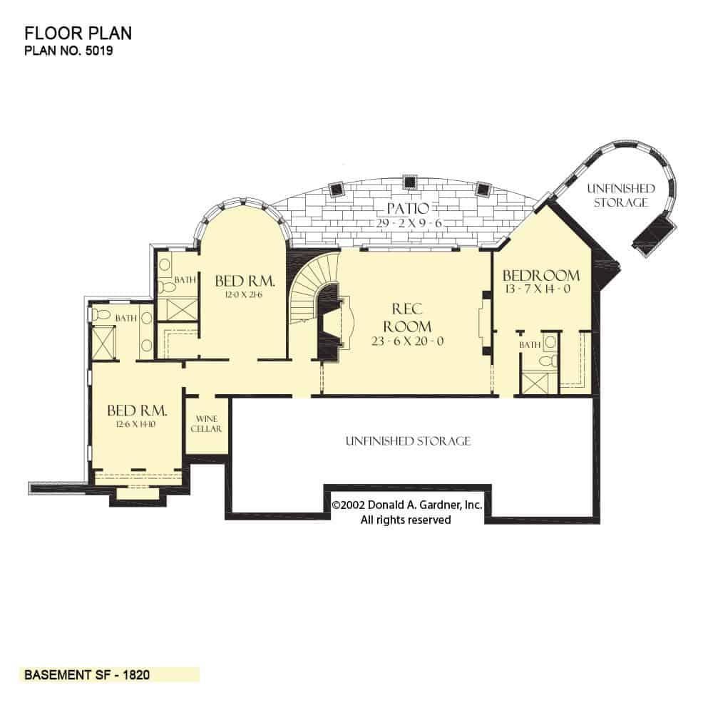 Explore This Basement Layout with a Spacious Rec Room and Patio Access