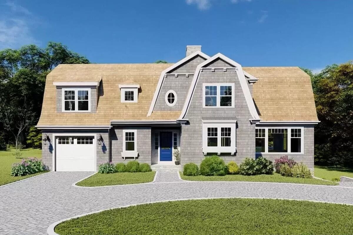 4-Bedroom Shingle-Style Home with Bonus Room and 2-Car Garage Option (Floor Plan)