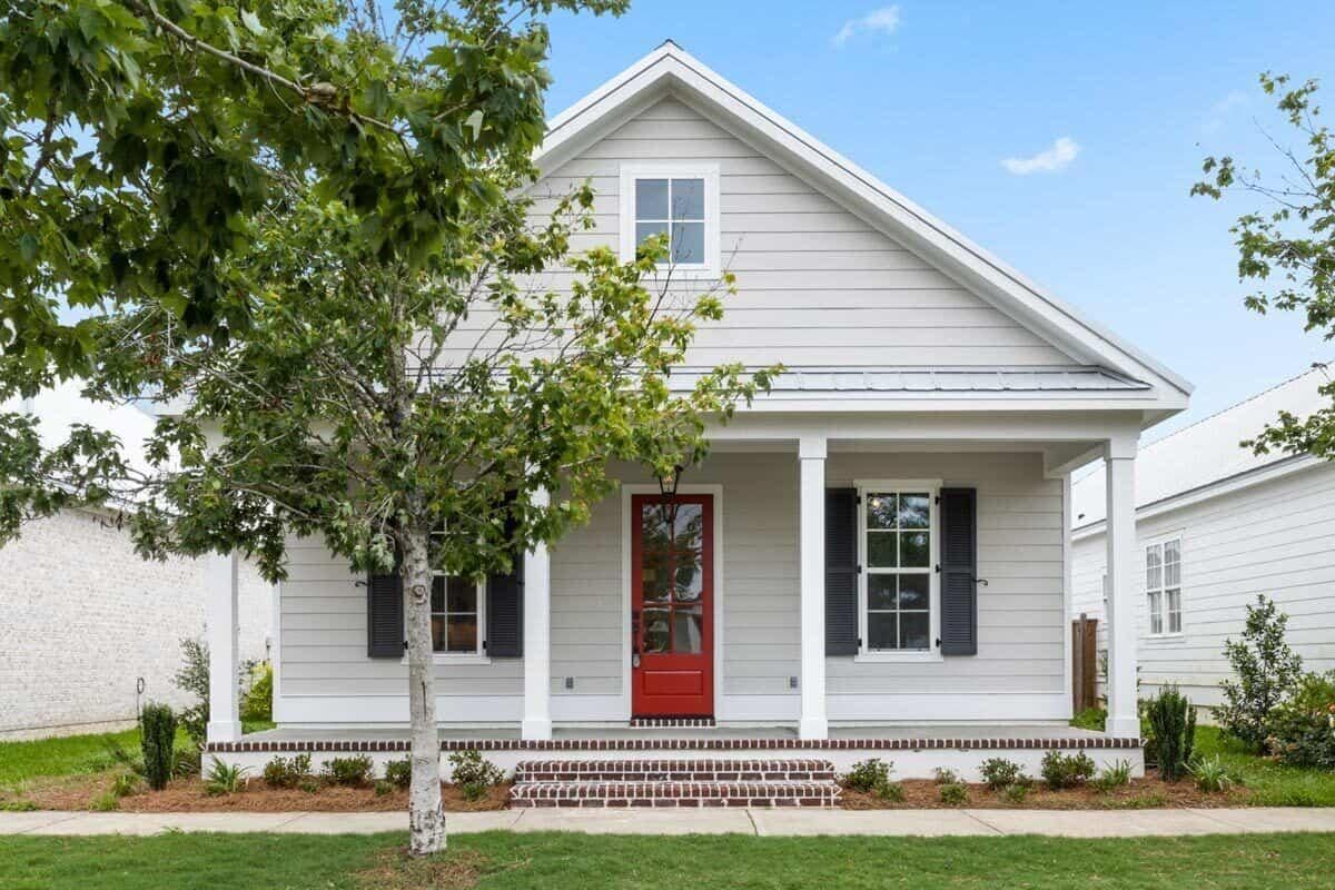 Quaint Cottage with a Bold Red Door