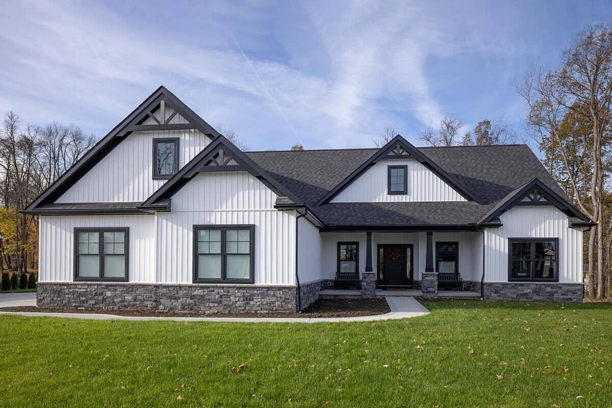 Modern Farmhouse with Striking Gable Accents