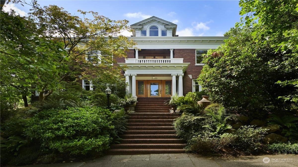 Classic Brick Facade with a Grand Entrance