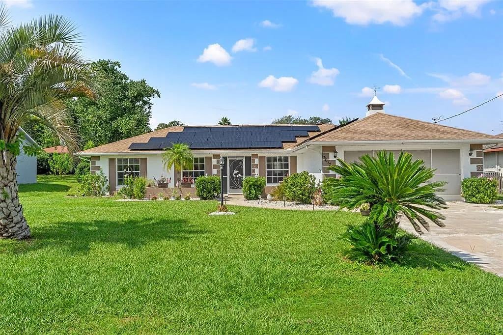 Solar Panels Highlight this Classic Ranch-Style Home
