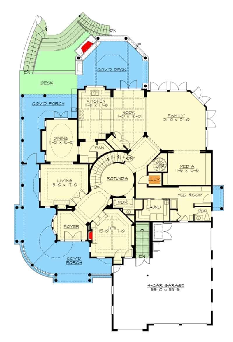 Explore the Grand Rotunda in This Expansive Home Layout