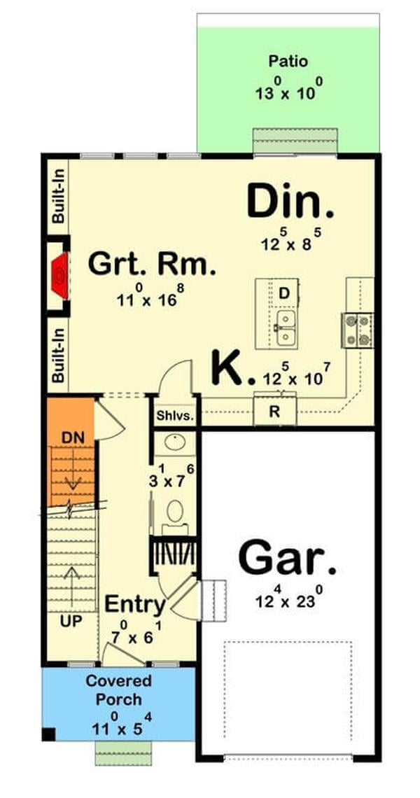 Explore the Efficient Layout of This Single-Level Home Plan