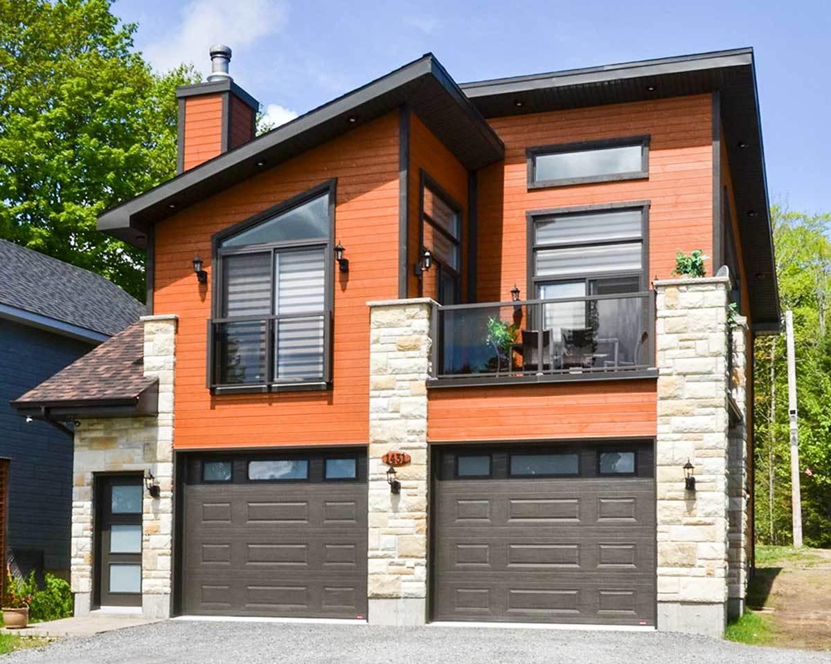 Contemporary Duplex with Bold Stone Accents