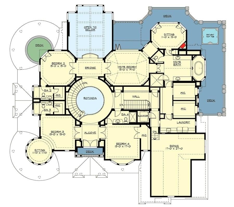 Explore the Intriguing Circular Rotunda in This Spacious Floor Plan