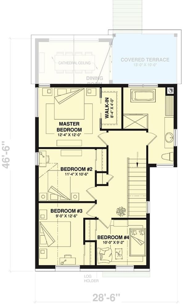 Explore This Thoughtful Four-Bedroom Layout with a Covered Terrace