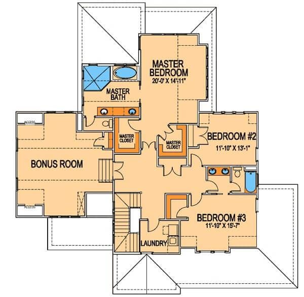 Explore This Smartly Designed Upstairs Layout with Bonus Room
