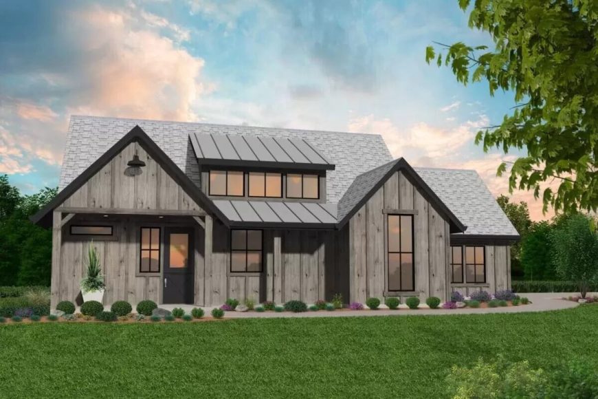 Rustic 2-Bedroom Modern Farmhouse with Covered Front and Back Porches ...